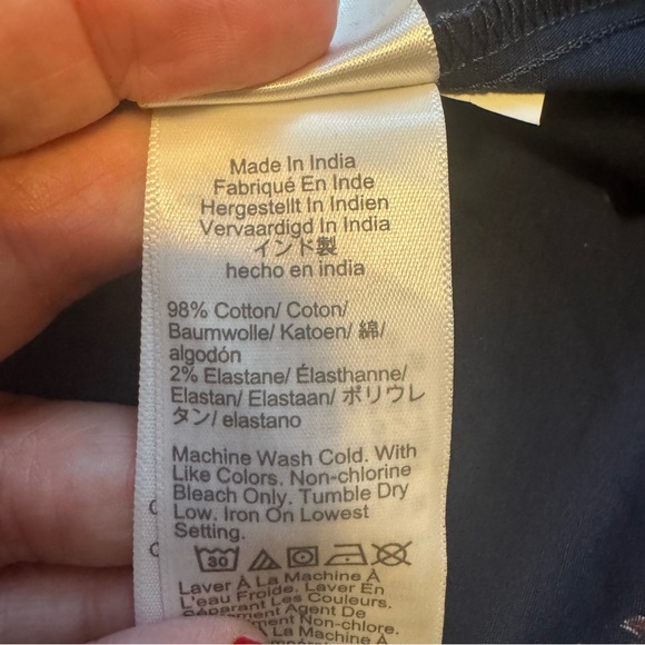 J. Crew Navy Button Down Sleeveless Blouse with Preppy Red Lobster Pattern - Picture 9 of 9